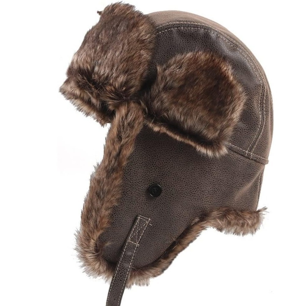 Trapper Hat Ear Flap - New Leather Winter Trapper Hat Faux