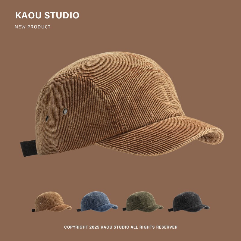 Japanese Retro Solid Color Cor - огляд і ціна Corduroy Cap 5 Panel