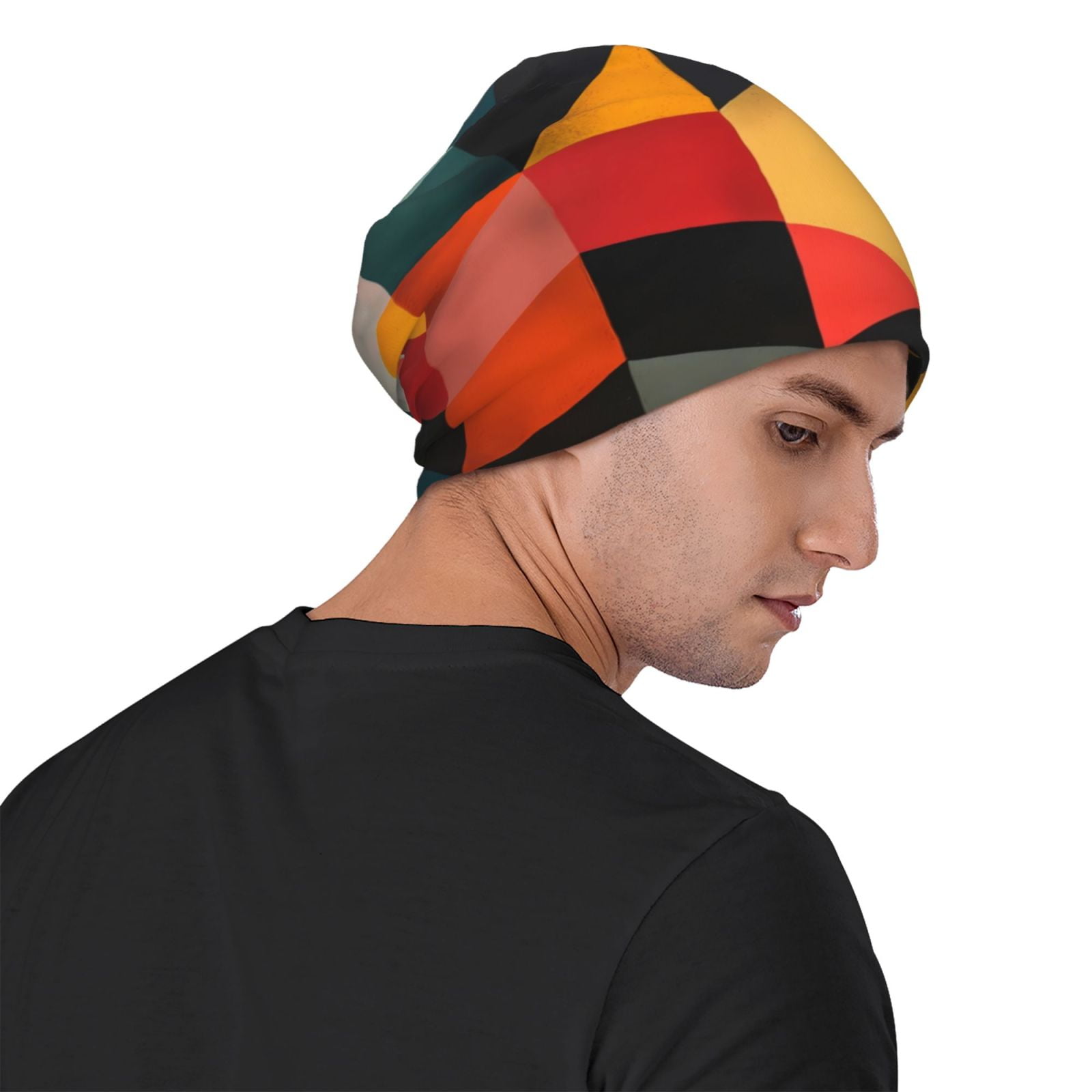 Geometric Cube Pattern Art Pri - огляд і ціна Beanie Cuffed Knit